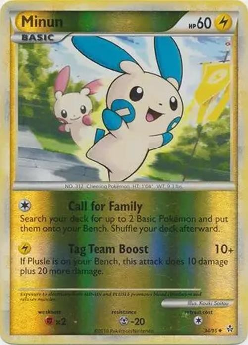 Minun - 34/95 - Pokemon Unleashed Reverse Holo Rare Card LP