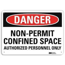 Lyle U1-1007-Ra_10X7 Danger Sign, 7 In H X 10 In W, Aluminum, Vertical Rectangle