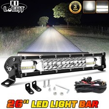 Heavy-Duty LED Light Bars for Off-Road Trucks in 2025 26" 2400W Dual Row LED Work Light Bar 4X4 Truck SUV ATV Driving Fog Lamp 25"/27"