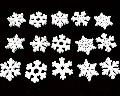 JCC 10x Snowflake Ornaments Christmas Decor White Craft Embellishments Gift Pack Set