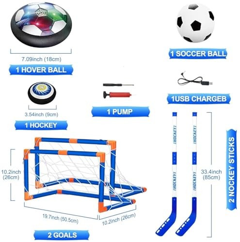 Hover Fußball Ball für Kinder, 2-in-1 Air Floating Fußball Spielzeug Set, Wiederaufladbar - Bild 3 von 7
