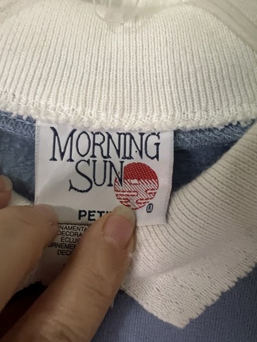 Vtg Morning Sun Petite Large Womens Sweatshirt Winter Christmas Smow Beaded - Picture 8 of 11