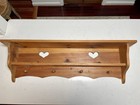 ✨VTG wooden Heart Cutout Wall Shelf  With 4 Pegs And Plate Groove ✨ HEAVY DUTY