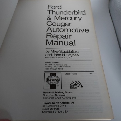 Ford Thunderbird & Mercury Cougar Automotive Repair Manual 1983-1988 - Picture 2 of 5