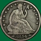 1854-O Arrows Seated Liberty Half Dollar Very Fine VF Coin #40395