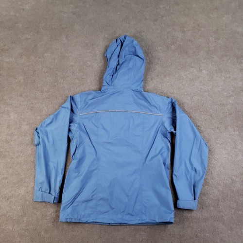 Patagonia Jacket Girls Medium 10 Blue H2No Waterproof Hooded Rain Shell Youth - Picture 14 of 17