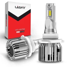 Pair of LASFIT 9005 HB3 LED Headlight Bulbs High Beam Bright White 50W Plug Play