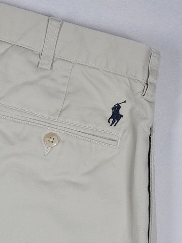 VTG Polo Ralph Lauren Chino Pants Mens 40x30 Ivory Pleated Straight Pony Preppy - Picture 5 of 11