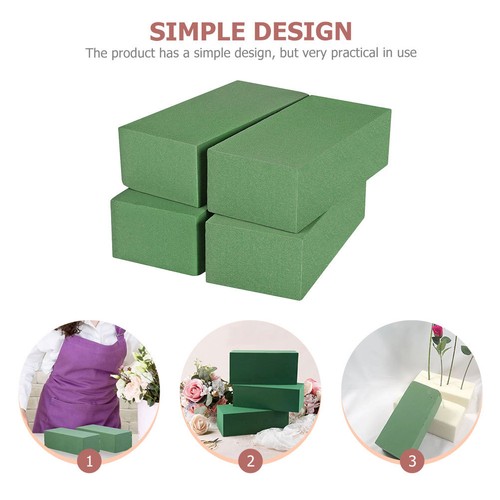 4 Pezzi Schiume Fiori Orologio Composizione Floreale Schiume Mattoni Floreali - Foto 4 di 12