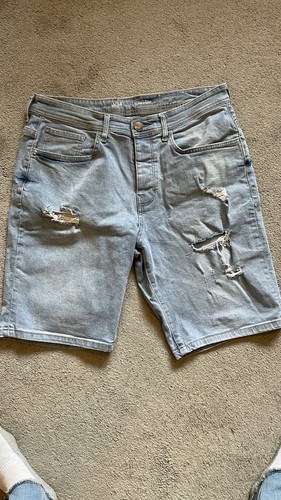 Men’s Ripped Denim Shorts W34 - Picture 4 of 5