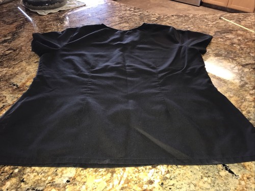 Greys Anatomy Active Scrub Top Womens XL Black Medical Beauty Tech - Picture 7 of 9
