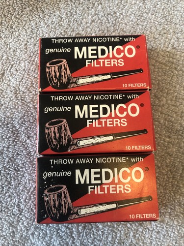 Medico Pipe Filters Tobacco Pipes and Holders 2 1/4" (3 Packs 26 Total Filters)