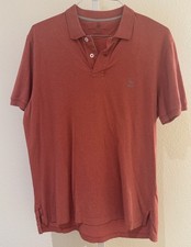 Brunello Cucinelli Men  s Polo Shirt Sz 54 Orange Red Cotton Regular Fit Italy