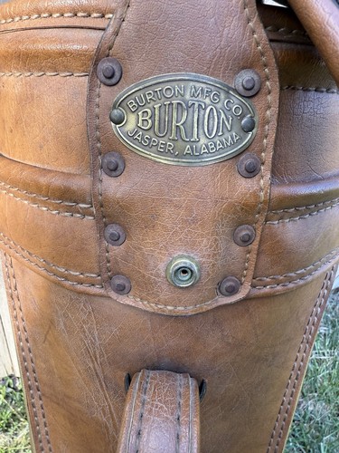 Vintage Burton MFG CO Leather Brown Golf Bag w/ Rain Cover Jasper Alabama - Picture 11 of 22