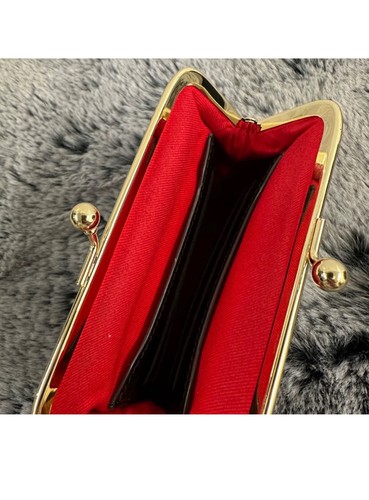 Dooney and Bourke schwarz Leder Kisslock Kartenetui Geldbörse Portemonnaie Neu mit Etikett - Bild 2 von 6