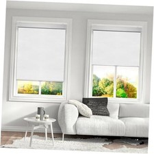 Cordless 100 Blackout Roller Blinds with 80" x 46" 01- White  With Valance 