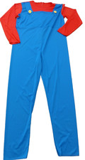 ADULT SUPER MARIO ONE-PIECE JUMPSUIT COSTUME SIZE LARGE