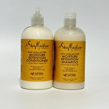 🔥✅ Shea Moisture Raw Shea Butter Moisture Retention Shampoo & Conditioner 13oz