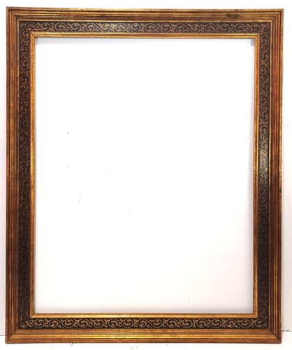 SGRAFFITO HAND GILT 2 1/2" WIDE STANDARD SIZE PICTURE FRAME LEAF DESIGN 24 X 30 - Picture 2 of 9