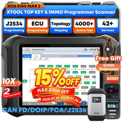 XTOOL X100 MAX2 J2534 ECU Programming Auto Scan Tool + KC501 Key Programmer