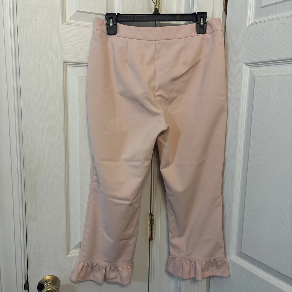 Pantalones capri Philosophy Republic Clothing para mujer talla 10 rosa con volantes dobladillo cremallera lateral Foto 2 de 4