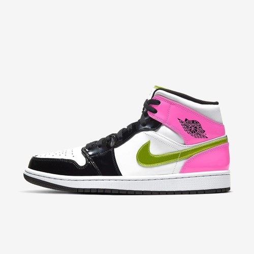 (Men's) Air Jordan 1 Mid SE 'Cyber / Fuchsia' (2020) CZ9834-100 Sneakers Adult U - Picture 14 of 19