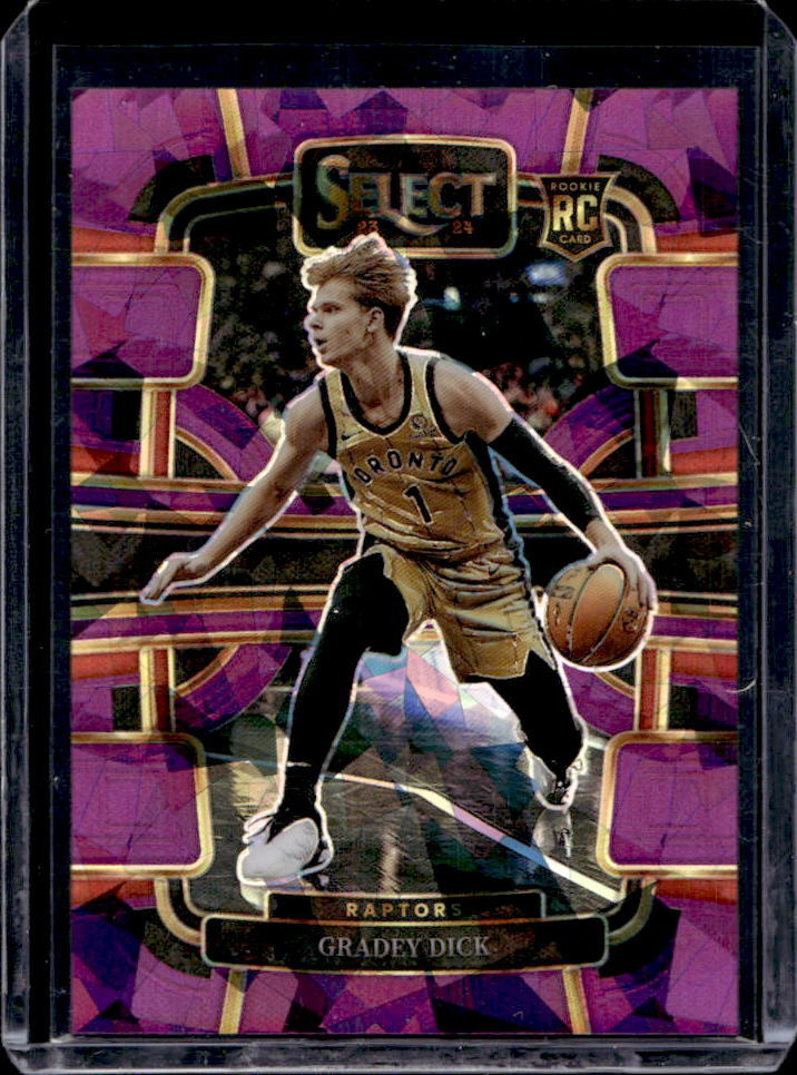 2023-24 Panini Select Gradey Dick Purple Cracked Ice Prizm RC Concourse #85/99