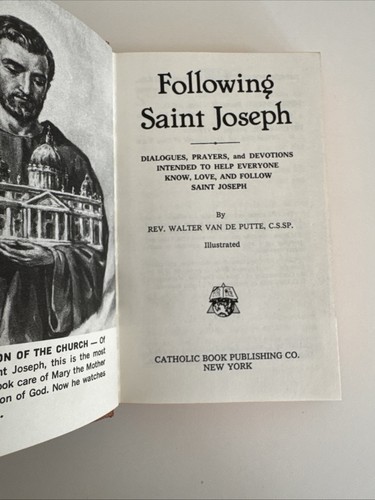 1980 FOLLOWING SAINT JOSEPH Catholic Prayer Book Devotions Walter Van De Putte - Picture 5 of 15