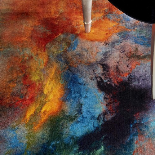 Le Reve Colorful Multicolor 5'3" x 7'3" Area Rug, Easy Clean, Non Shedding, B... - Picture 2 of 7