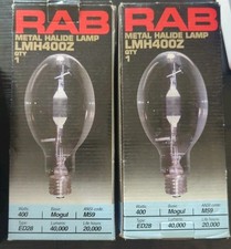 2PC RAB LMH400Z Metal Halide Lamp 400W Light Bulb ED28 40000 Lumens 20000hr Life