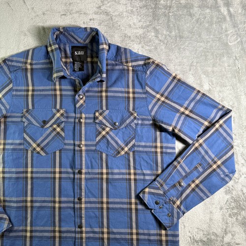 5.11 Tactical kariertes Button Down Hemd Herren Large Langarm Freizeit