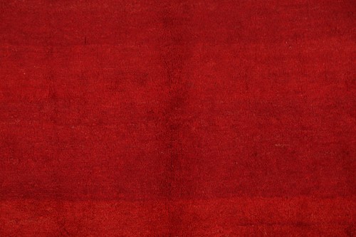 Handmade Red Solid Gabbeh Area Rug 5x7 Ft Oriental Wool Carpet Modern Rug - Picture 3 of 15