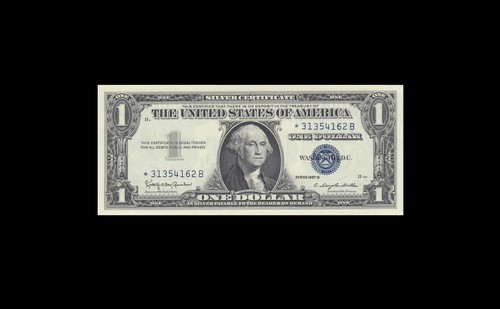 1957-B UNITED STATES SILVER CERTIFICATE $1 **STAR NOTE** (( GEM UNC )) - Picture 5 of 6