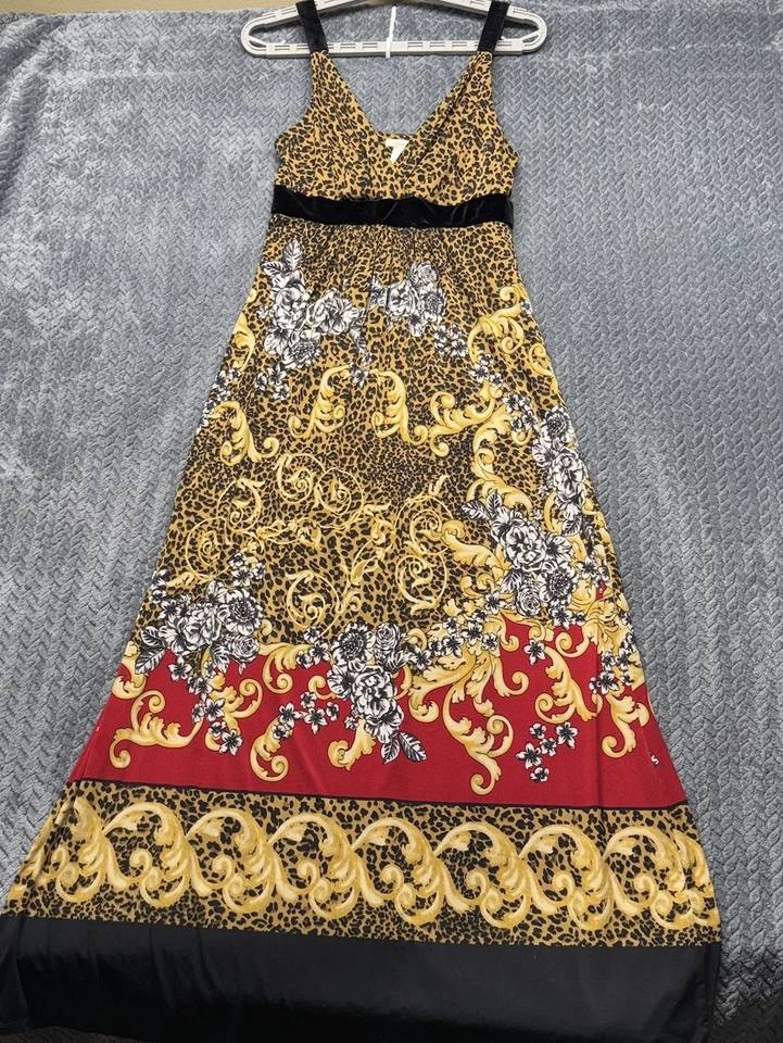 Soma Intimates Leopardo Barroco 2 Piezas Conjunto de Salón S Maxi Vestido Sin Mangas y Bata Y2K Foto 2 de 4