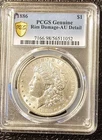 1886 Morgan Silver Dollar Pcgs Genuine Rim Damage  AU Detail