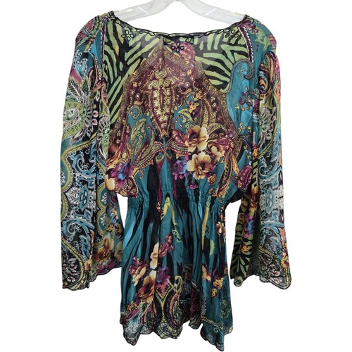 The Pyramid Collection transparente Glockenärmel Tunika Top Gr. M Fee Grunge Witchy Y2K - Bild 7 von 11