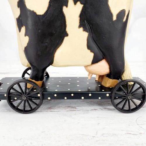 1996 Williraye Studio Cow & Geese Wagon on Wheels Resin Figurine #WW1422 8.5" - Picture 9 of 10