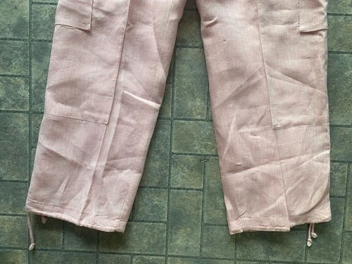 Ralph Lauren Petite Casual Hosenanzug Rosa Leinen LARGE Knopfleiste Oberteil/12P Hose - Bild 3 von 24