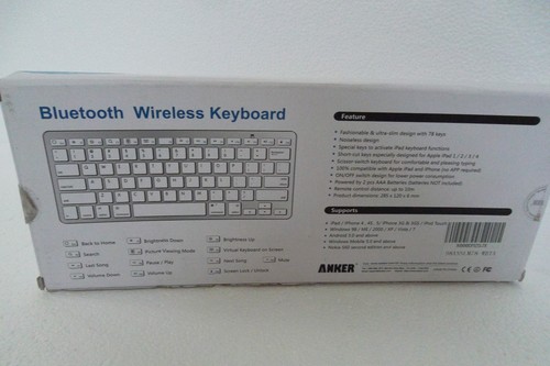 Anker Bluetooth Ultra-Slim Keyboard for iPads Galaxy Tablets iOS 98ANSLM78-WBTA - Picture 5 of 11