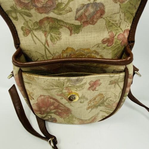 Vintage Liz Claiborne kleine Umhängetasche Handtasche Blumen 80er Saffiano Leder - Bild 4 von 8