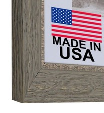 Custom Matted Picture Poster Frame  Mat 1-1/2" Gray Wood Grain 2062 16x20 24x36