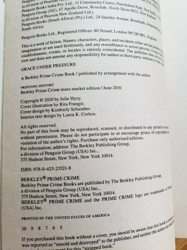 Grace under Pressure by Julie Hyzy (2010, UK- A... - Imagen 4 de 4