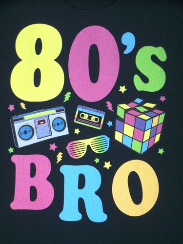 80s Shirt Adult Large Black Graphic 80's Bro Short Sleeve Rubics Cassette Mens - Picture 2 of 9