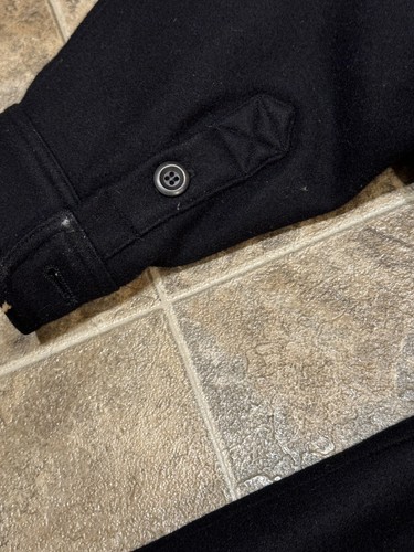 Vintage 90's Abercrombie & Fitch Wool Peacoat Mid length Navy Blue Men's Size M - Picture 5 of 6