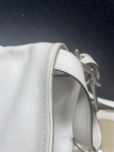 Coach Handbag Purse Vintage Smaller 11" x 8 1/2" x 3 1/2" white off white - Picture 6 of 21