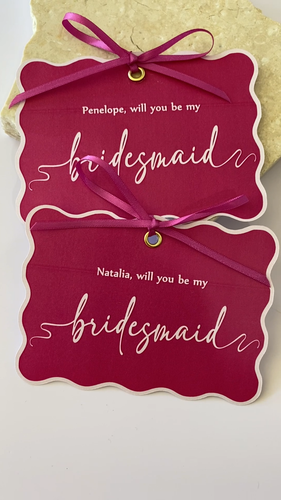 Personalised Curve Cut Will You Be My Bridesmaid Card Maid Proposal Wavey Card - Video 1 of 1