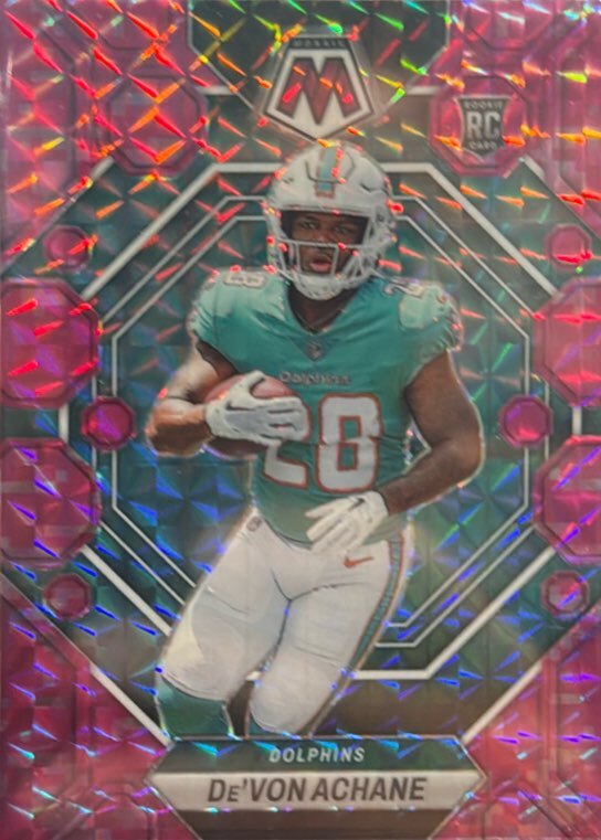2023 Panini Mosaic #312 De'Von Achane Camo Pink Mosaic