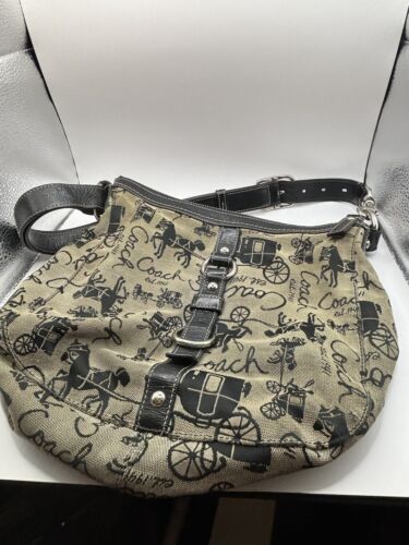 Coach Chelsea Tan And Brown Horse And Carriage Medium Purse