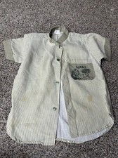 Vintage Jambo Made In Kenya Children  s Striped Shirt Brown Cream Button Down