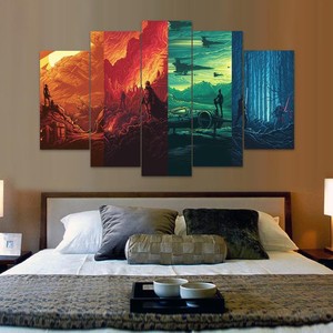 Star Wars 4 Worlds 5 Piece Canvas Painting Ebay